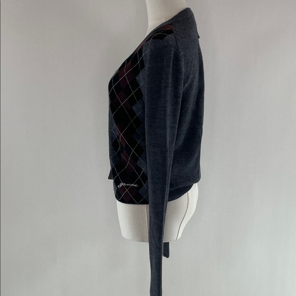GANNI Fine Merino Jacquard Cardigan, 6 (flaw & buttons missing) - Picture 8 of 11